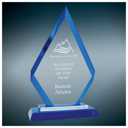 Diamond Regal Glass Award - Blue